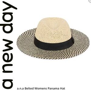 A New Day Black and Cream Wide-Brim Hat